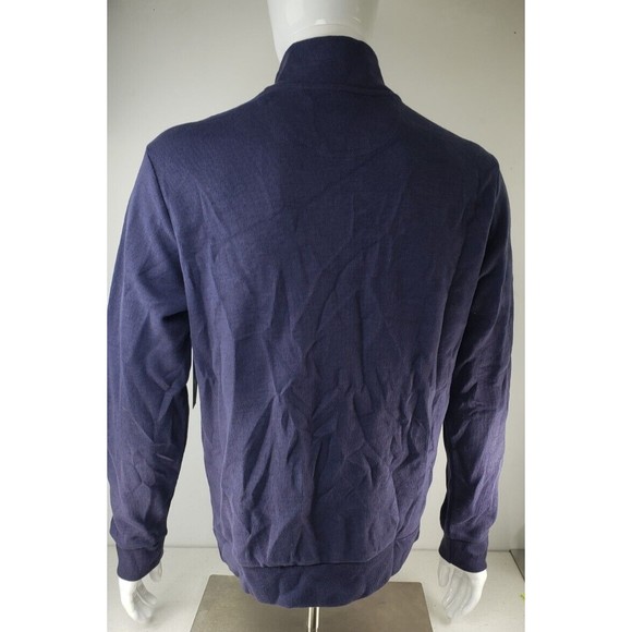 U.S. Polo Assn Mens Quarter Zip Flat Back Rib Pullover Navy Blue Size L - Picture 7 of 16